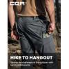 CQR Men’s Convertible Cargo Tactical Pants, Water Resistant Outdoor Hiking Pants, Zip Off Lightweight Stretch Work Pants(Convertible Cargo W/Belt Carbon Grey)