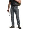 CQR Men’s Convertible Cargo Tactical Pants, Water Resistant Outdoor Hiking Pants, Zip Off Lightweight Stretch Work Pants(Convertible Cargo W/Belt Carbon Grey)