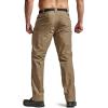 CQR Men’s Convertible Cargo Tactical Pants, Water Resistant Outdoor Hiking Pants, Zip Off Lightweight Stretch Work Pants(Convertible Cargo W/Belt Coyote)