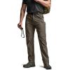 CQR Men’s Convertible Cargo Tactical Pants, Water Resistant Outdoor Hiking Pants, Zip Off Lightweight Stretch Work Pants(Convertible Cargo W/Belt Sand Khaki)