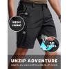 CQR Men’s Convertible Cargo Tactical Pants, Water Resistant Outdoor Hiking Pants, Zip Off Lightweight Stretch Work Pants(Runyon Black)