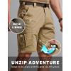 CQR Men’s Convertible Cargo Tactical Pants, Water Resistant Outdoor Hiking Pants, Zip Off Lightweight Stretch Work Pants(Runyon Cargo W/Belt Dune Khaki)