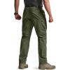 CQR Men’s Convertible Cargo Tactical Pants, Water Resistant Outdoor Hiking Pants, Zip Off Lightweight Stretch Work Pants(Runyon Cargo W/Belt Green Kelp)