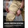 CQR Men’s Convertible Cargo Tactical Pants, Water Resistant Outdoor Hiking Pants, Zip Off Lightweight Stretch Work Pants(Runyon Dune Khaki)