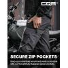 CQR Men’s Flex Lightweight Joggers, Elastic Waist Drawstring Casual Pants, Tapered Fit Water Resistant Outdoor Cargo Pants(Asset Charcoal)