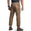 CQR Men’s Flex Lightweight Joggers, Elastic Waist Drawstring Casual Pants, Tapered Fit Water Resistant Outdoor Cargo Pants(Asset Cougar)