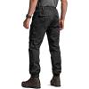 CQR Men’s Flex Lightweight Joggers, Elastic Waist Drawstring Casual Pants, Tapered Fit Water Resistant Outdoor Cargo Pants(Squad Black)