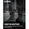 CQR Men’s Flex Lightweight Joggers, Elastic Waist Drawstring Casual Pants, Tapered Fit Water Resistant Outdoor Cargo Pants(Squad Black)