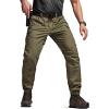 CQR Men’s Flex Lightweight Joggers, Elastic Waist Drawstring Casual Pants, Tapered Fit Water Resistant Outdoor Cargo Pants(Squad Soil Green)