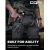 CQR Men’s Flex Stretch Tactical Pants, Water Resistant Ripstop Cargo Pants, Lightweight EDC Outdoor Work Hiking Pants(Intense Charcoal)