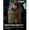 CQR Men’s Flex Stretch Tactical Pants, Water Resistant Ripstop Cargo Pants, Lightweight EDC Outdoor Work Hiking Pants(Intense Cougar)