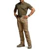CQR Men’s Flex Stretch Tactical Pants, Water Resistant Ripstop Cargo Pants, Lightweight EDC Outdoor Work Hiking Pants(Intense Cougar)