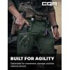 CQR Men’s Flex Stretch Tactical Pants, Water Resistant Ripstop Cargo Pants, Lightweight EDC Outdoor Work Hiking Pants(Intense Green Kelp)