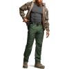 CQR Men’s Flex Stretch Tactical Pants, Water Resistant Ripstop Cargo Pants, Lightweight EDC Outdoor Work Hiking Pants(Intense Green Kelp)