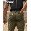 CQR Men’s Flex Stretch Tactical Pants, Water Resistant Ripstop Cargo Pants, Lightweight EDC Outdoor Work Hiking Pants(Intense Soil Green)