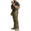 CQR Men’s Flex Stretch Tactical Pants, Water Resistant Ripstop Cargo Pants, Lightweight EDC Outdoor Work Hiking Pants(Intense Soil Green)