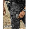 CQR Men’s Flex Stretch Tactical Pants, Water Resistant Ripstop Cargo Pants, Lightweight EDC Outdoor Work Hiking Pants(Intense Utility Camo Black)