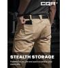 CQR Men’s Flex Stretch Tactical Pants, Water Resistant Ripstop Cargo Pants, Lightweight EDC Outdoor Work Hiking Pants(Sneak Alamo Khaki)