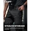 CQR Men’s Flex Stretch Tactical Pants, Water Resistant Ripstop Cargo Pants, Lightweight EDC Outdoor Work Hiking Pants(Sneak Black)