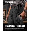 CQR Men’s Flex Stretch Tactical Pants, Water Resistant Ripstop Cargo Pants, Lightweight EDC Outdoor Work Hiking Pants(Tac-stretch Black)
