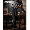 CQR Men’s Flex Stretch Tactical Pants, Water Resistant Ripstop Cargo Pants, Lightweight EDC Outdoor Work Hiking Pants(Tac-stretch Black)