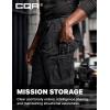CQR Men’s Flex Stretch Tactical Pants, Water Resistant Ripstop Cargo Pants, Lightweight EDC Outdoor Work Hiking Pants(Tac-stretch Cargo Black)