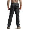 CQR Men’s Flex Stretch Tactical Pants, Water Resistant Ripstop Cargo Pants, Lightweight EDC Outdoor Work Hiking Pants(Tac-stretch Cargo Black)