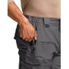 CQR Men’s Flex Stretch Tactical Pants, Water Resistant Ripstop Cargo Pants, Lightweight EDC Outdoor Work Hiking Pants(Tac-stretch Cargo Charcoal)
