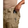 CQR Men’s Flex Stretch Tactical Pants, Water Resistant Ripstop Cargo Pants, Lightweight EDC Outdoor Work Hiking Pants(Tac-stretch Cargo Cougar)