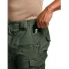 CQR Men’s Flex Stretch Tactical Pants, Water Resistant Ripstop Cargo Pants, Lightweight EDC Outdoor Work Hiking Pants(Tac-stretch Cargo Green Kelp)