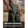 CQR Men’s Flex Stretch Tactical Pants, Water Resistant Ripstop Cargo Pants, Lightweight EDC Outdoor Work Hiking Pants(Tac-stretch Cargo Green Kelp)