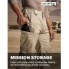 CQR Men’s Flex Stretch Tactical Pants, Water Resistant Ripstop Cargo Pants, Lightweight EDC Outdoor Work Hiking Pants(Tac-stretch Cargo Khaki)