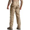 CQR Men’s Flex Stretch Tactical Pants, Water Resistant Ripstop Cargo Pants, Lightweight EDC Outdoor Work Hiking Pants(Tac-stretch Cargo Khaki)