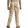CQR Men’s Flex Stretch Tactical Pants, Water Resistant Ripstop Cargo Pants, Lightweight EDC Outdoor Work Hiking Pants(Tac-stretch Cargo Zip Khaki)
