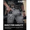 CQR Men’s Flex Stretch Tactical Pants, Water Resistant Ripstop Cargo Pants, Lightweight EDC Outdoor Work Hiking Pants(Tac-stretch Cargo Zip Stone)