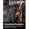 CQR Men’s Flex Stretch Tactical Pants, Water Resistant Ripstop Cargo Pants, Lightweight EDC Outdoor Work Hiking Pants(Tac-stretch Charcoal)