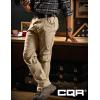 CQR Men’s Flex Stretch Tactical Pants, Water Resistant Ripstop Cargo Pants, Lightweight EDC Outdoor Work Hiking Pants(Tac-stretch Khaki)