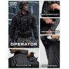 CQR Men’s Hooded Tactical Softshell Jacket, Water Resistant Fleece Lined Hoodie, Winter Outdoor Hunting Hiking Rain Wind(Modern Black)