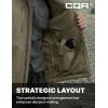 CQR Men’s Hooded Tactical Softshell Jacket, Water Resistant Fleece Lined Hoodie, Winter Outdoor Hunting Hiking Rain Wind(Operator X Pro Soil Green)