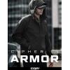 CQR Men’s Hooded Tactical Softshell Jacket, Water Resistant Fleece Lined Hoodie, Winter Outdoor Hunting Hiking Rain Wind(Stealth Black)