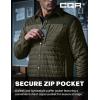 CQR Men’s Lightweight Insulated Jacket, Windproof Packable Water Resistant Warm Active Coat for Hiking Work Outdoor Tactical(Layer Army Green & Soil Green)