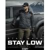 CQR Men’s Lightweight Insulated Jacket, Windproof Packable Water Resistant Warm Active Coat for Hiking Work Outdoor Tactical(Veil Black & Shadow Grey)