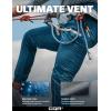 CQR Men’s Lightweight Vent Hiking Pants, Water-Resistant & Breathable Sports Outdoor Athletic Pants with Elastic Waist(Ascend Peak Glaucous)