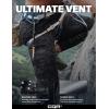 CQR Men’s Lightweight Vent Hiking Pants, Water-Resistant & Breathable Sports Outdoor Athletic Pants with Elastic Waist(Ascend Peak Utility Camo Black)