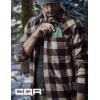 CQR Men’s Long Sleeve Heavyweight Fleece Shirts, Plaid Button Up Shirt, Warm Outdoor Casual Shirt with Pockets(Bush Blend Country Wine)