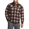 CQR Men’s Long Sleeve Heavyweight Fleece Shirts, Plaid Button Up Shirt, Warm Outdoor Casual Shirt with Pockets(Bush Blend Country Wine)