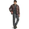 CQR Men’s Long Sleeve Heavyweight Fleece Shirts, Plaid Button Up Shirt, Warm Outdoor Casual Shirt with Pockets(Bush Blend Country Wine)