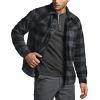 CQR Men’s Long Sleeve Heavyweight Fleece Shirts, Plaid Button Up Shirt, Warm Outdoor Casual Shirt with Pockets(Bush Blend Fog Grey)