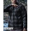 CQR Men’s Long Sleeve Heavyweight Fleece Shirts, Plaid Button Up Shirt, Warm Outdoor Casual Shirt with Pockets(Bush Blend Fog Grey)
