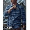 CQR Men’s Long Sleeve Heavyweight Fleece Shirts, Plaid Button Up Shirt, Warm Outdoor Casual Shirt with Pockets(Bush Blend Uncharted Blue)